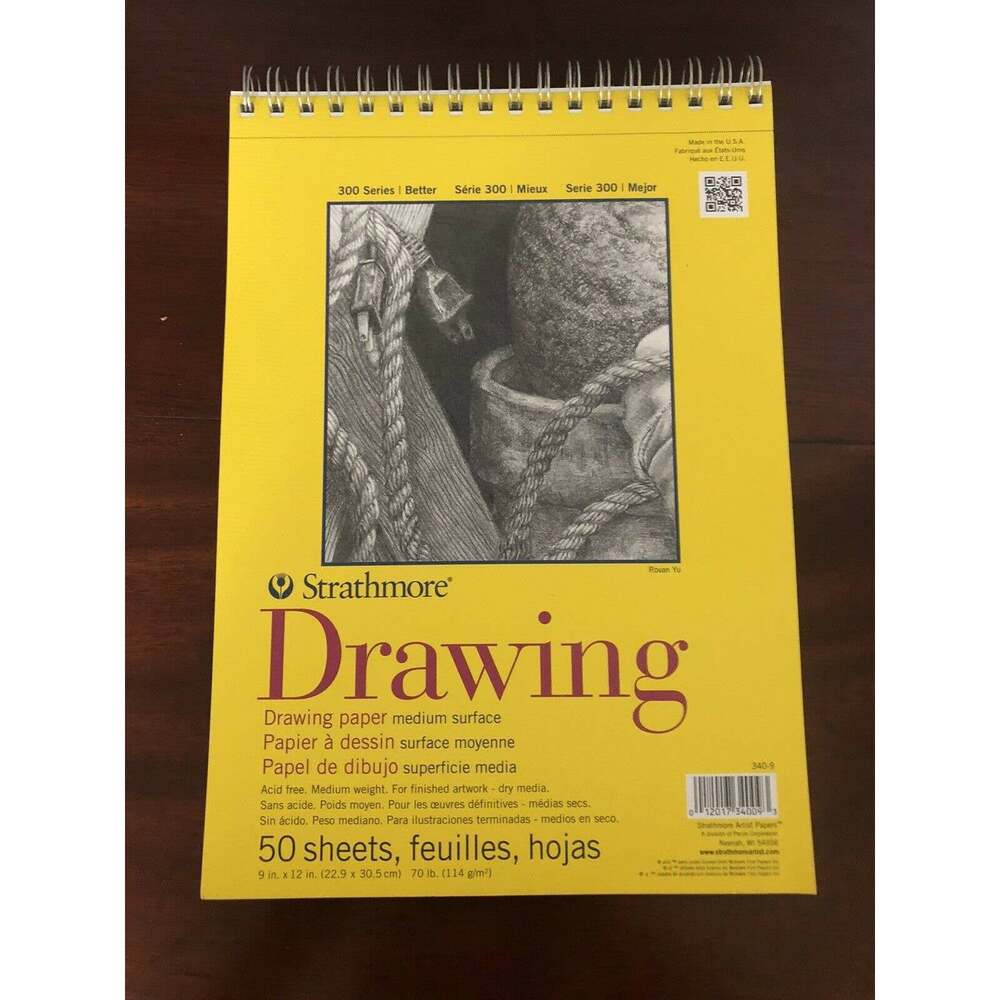 Strathmore Drawing Paper 50 Sheets 9 x 12 inches pages in spiral book New